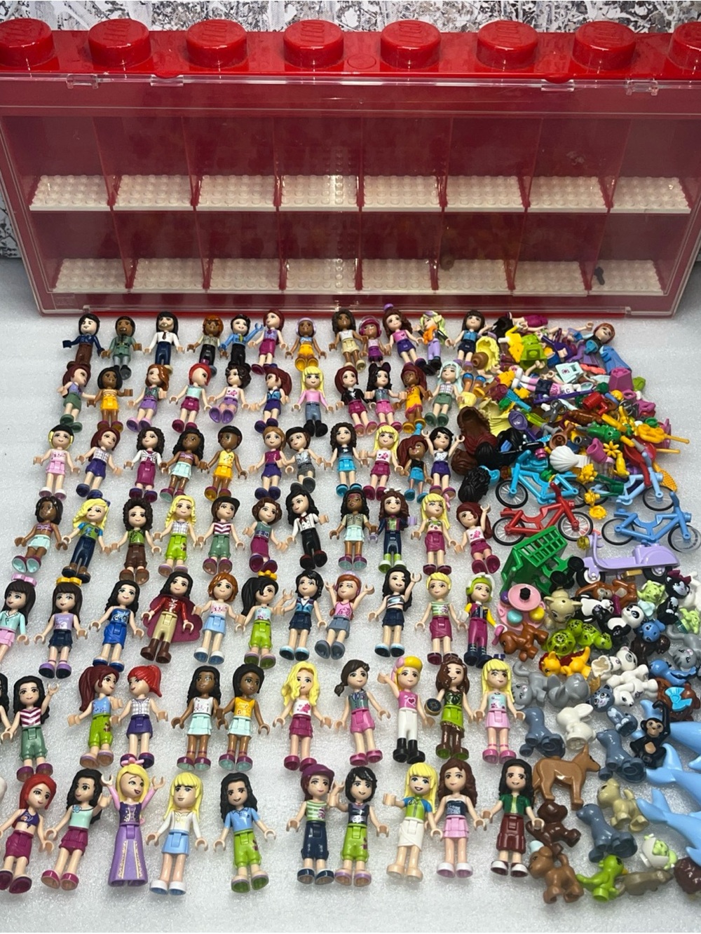 LEGO Friends Minifigure Lot Of 78? Figures, Pets & Pieces /
Lego Storage